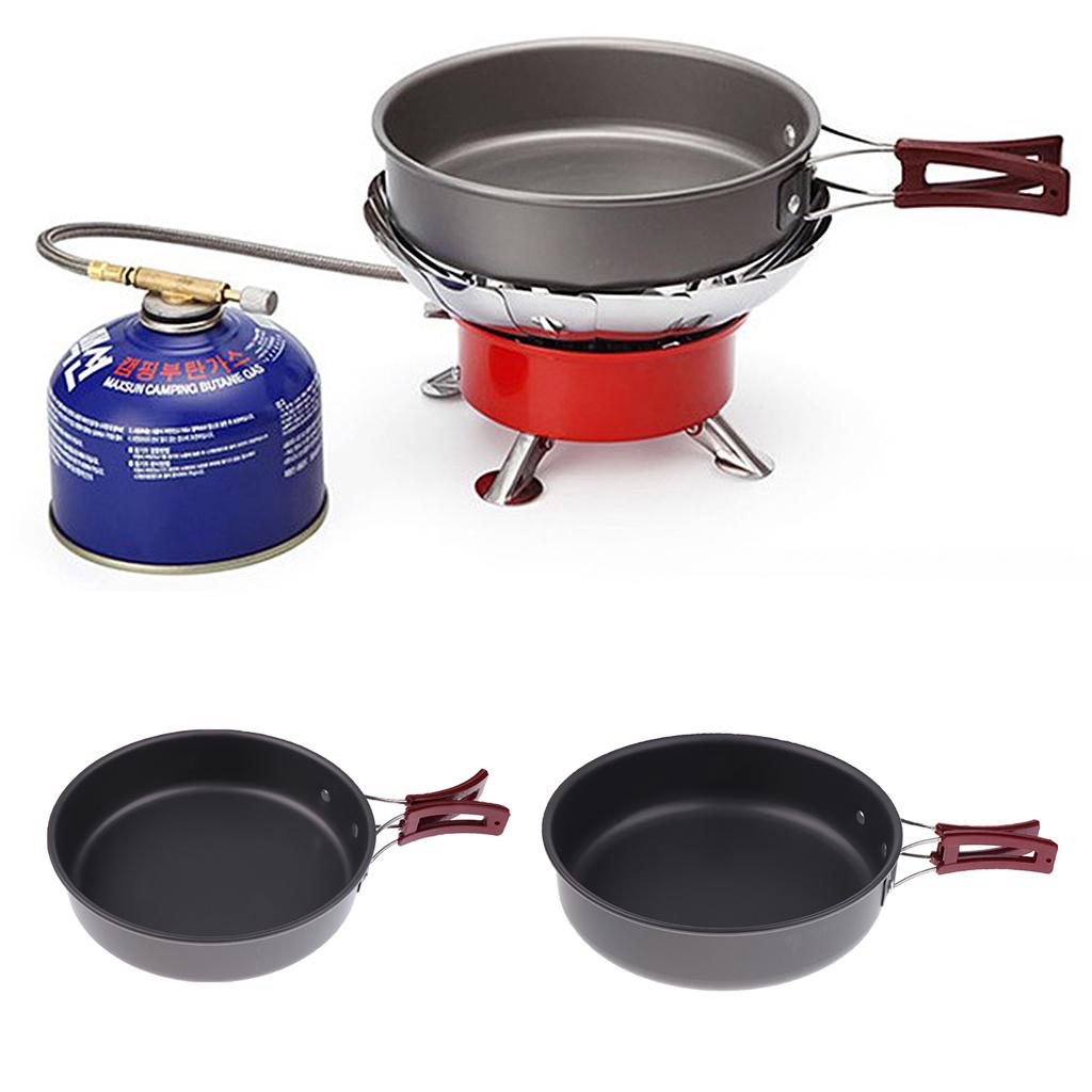 Camping Cooking Frying Pan - Sartén antiadherente portátil para acampar, mango