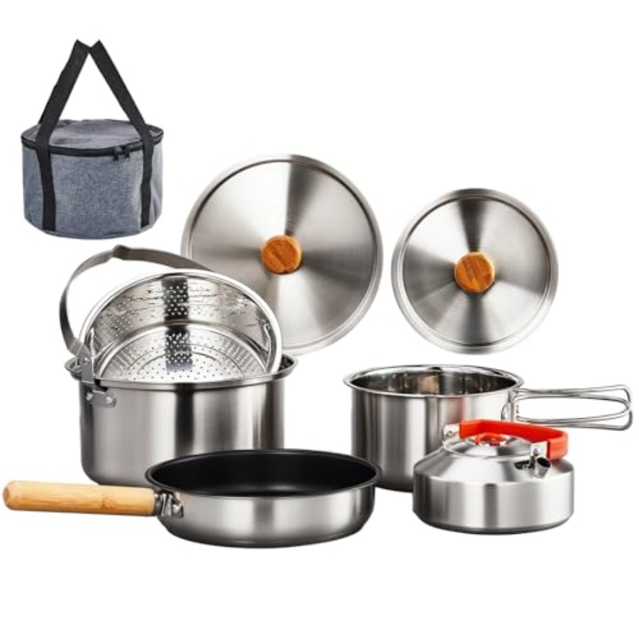 Camping Cooking Mess Kit - Juego de Utensilios de Cocina para