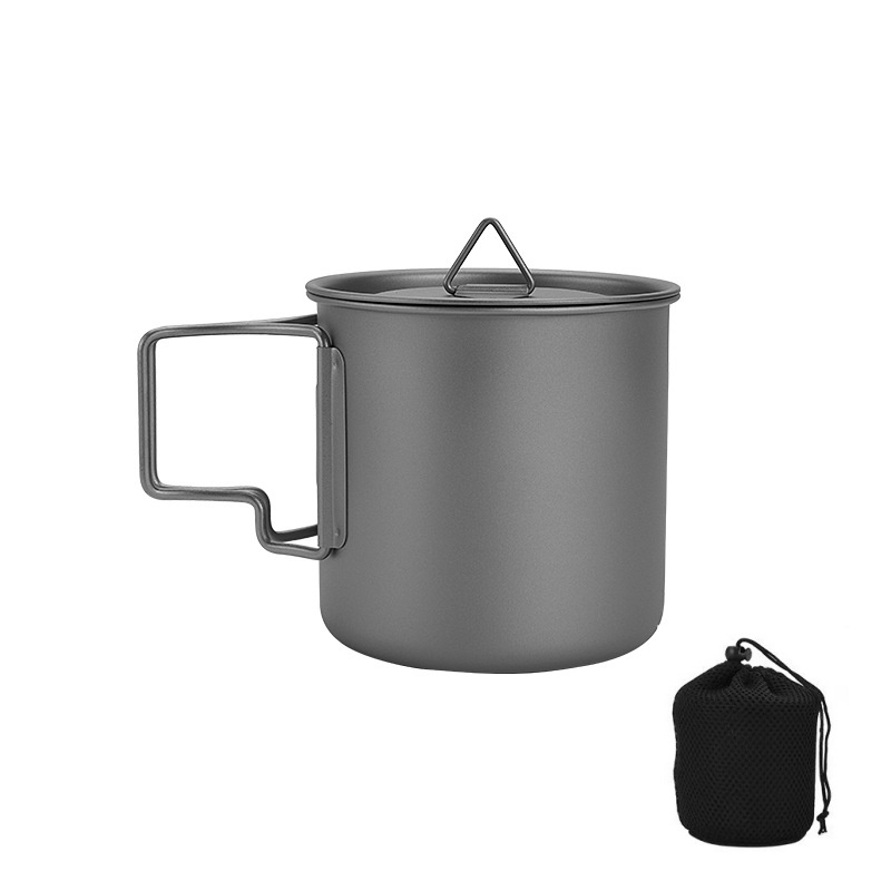 Camping Cooking Handle - Taza de camping de titanio con