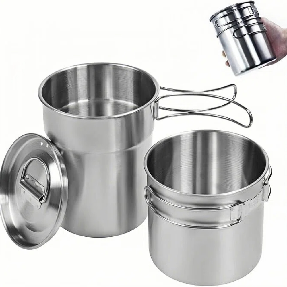 Camping Cooking Ware - Tazas plegables para acampar, ollas para