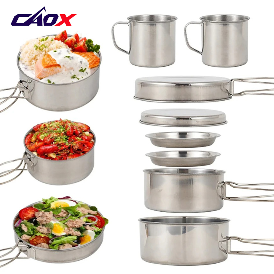 Camping Cooking Mess Kit - CAOX Juego de Utensilios de Cocina