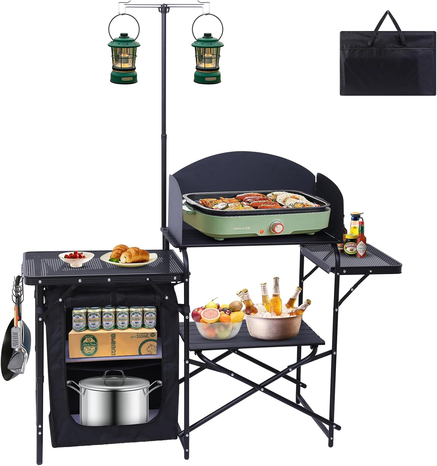 Camping Cooking Table With Windshield - Estación de Cocina para Camping, Mesa