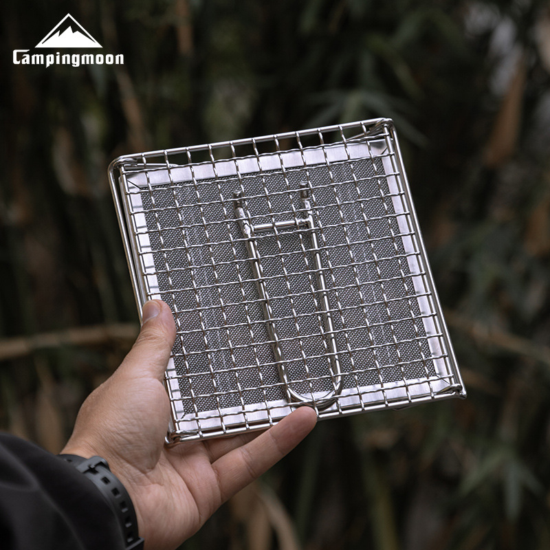 Camping Cooking Light - CAMPINGMOON Rejilla Plegable de Acero Inoxidable