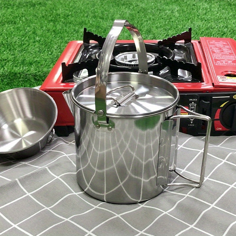 Camping Cooking Ware - Hervidor de acero compacto y portátil