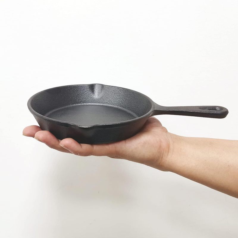 Camping Cooking Frying Pan - Sartén de hierro fundido de 6