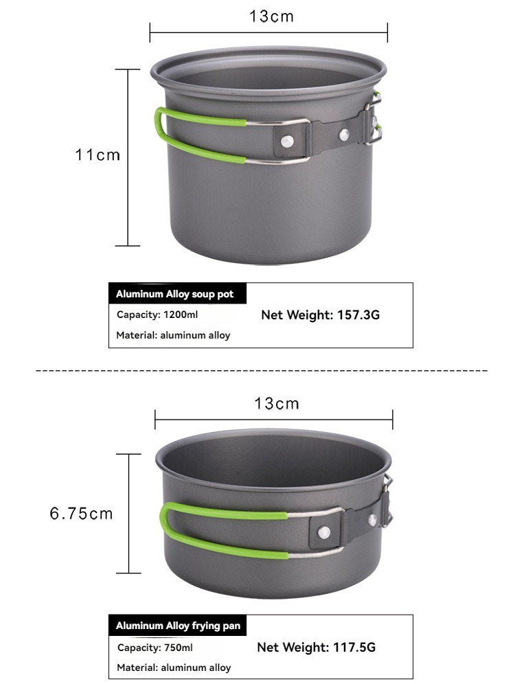 Camping Cooking Mess Kit - Juego de Utensilios de Cocina para