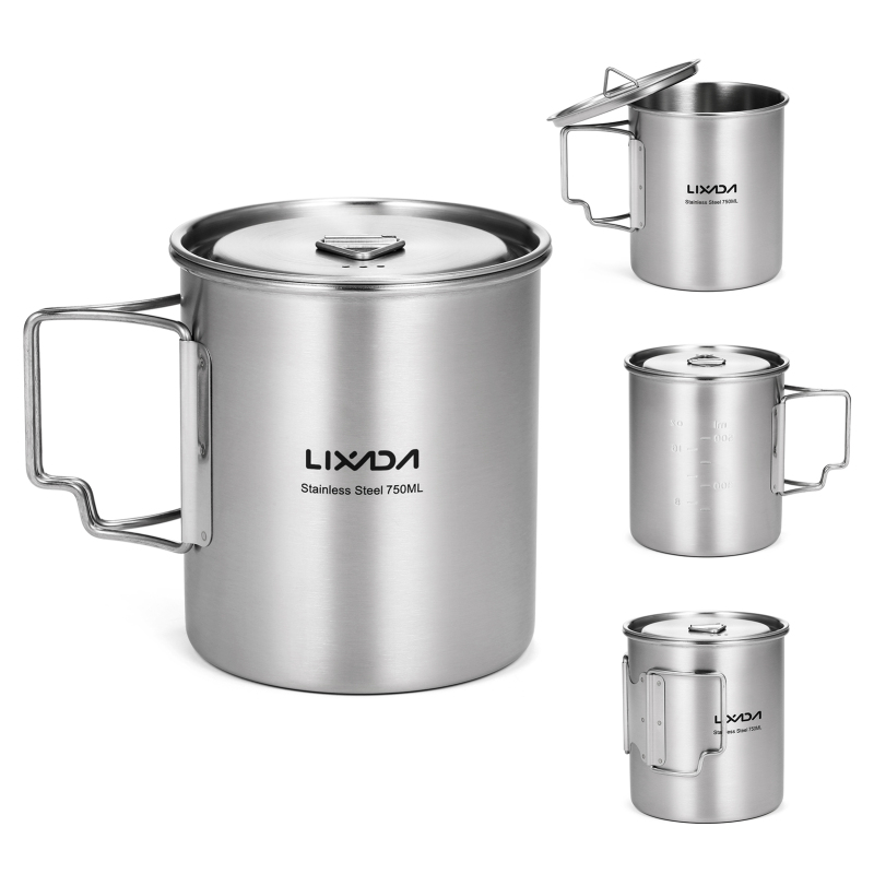 Camping Cooking Handle - Lixada-taza de agua de acero inoxidable