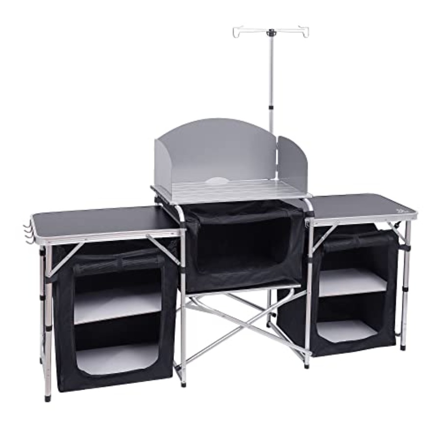 Camping Cooking Table With Windshield - Mesa de Cocina Plegable para Camping,