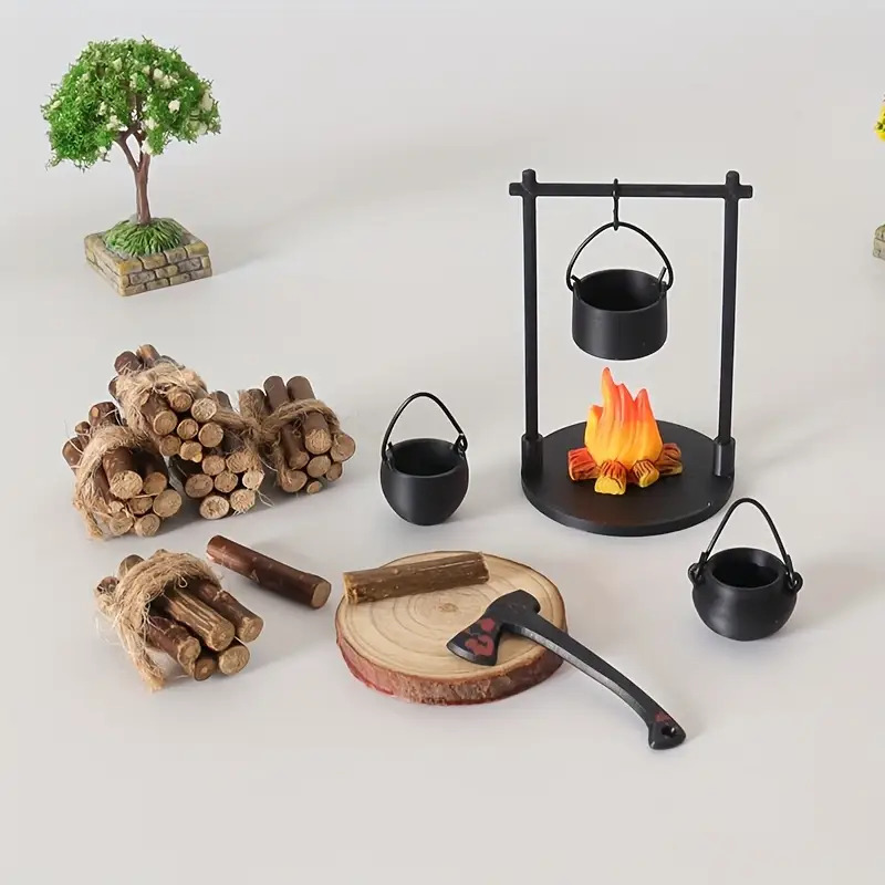 Camping Cooking Utilities - Mini estufa colgante para fogata, olla