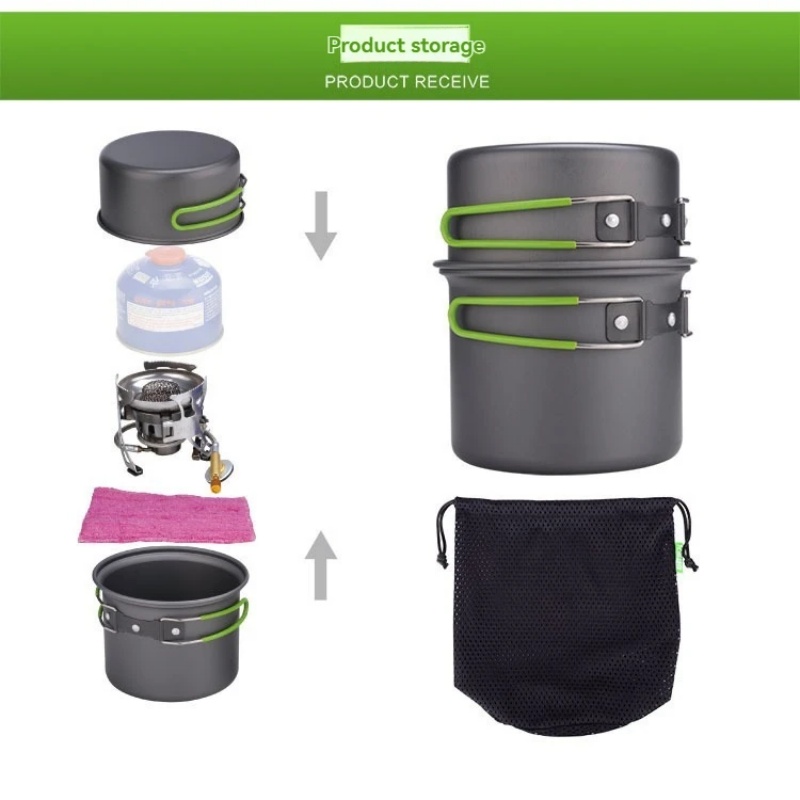 Camping Cooking Mess Kit - Juego de Utensilios de Cocina para