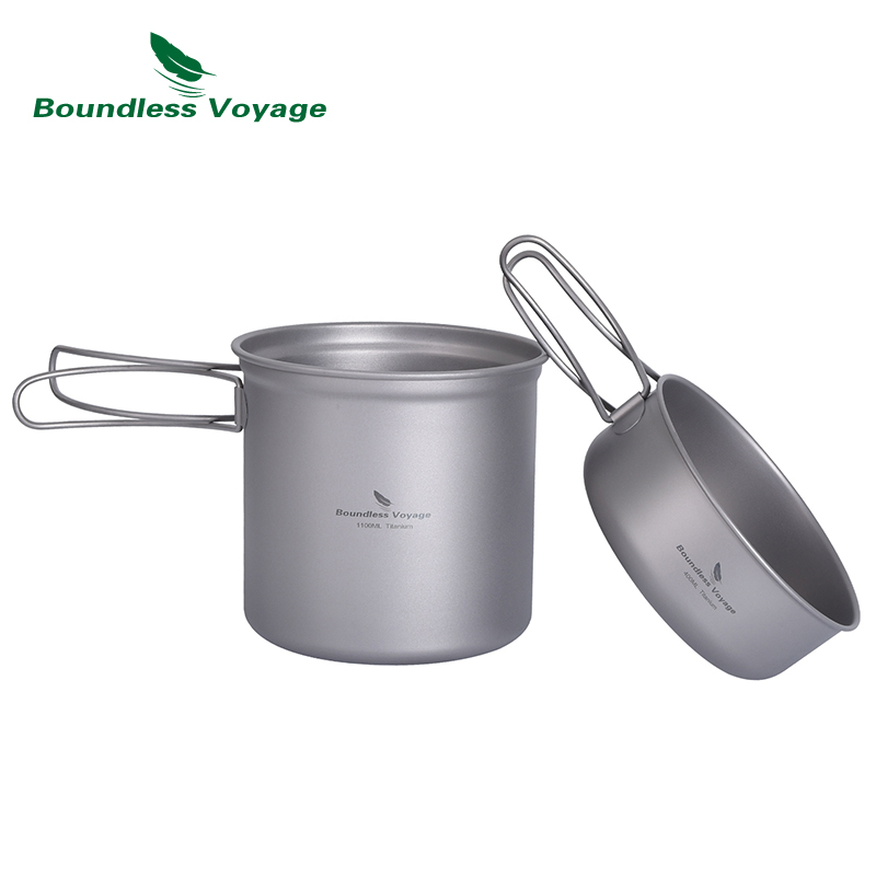Camping Cooking Mess Kit - Juego de sartenes de titanio Boundless