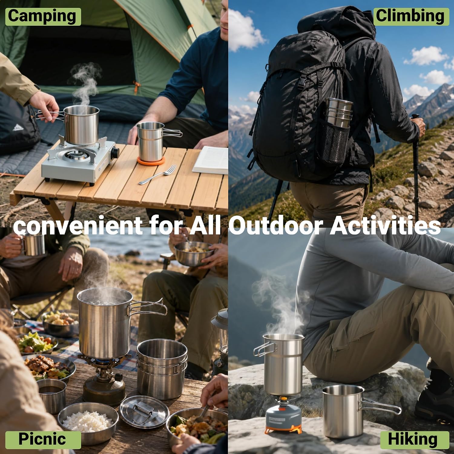 Tazas plegables para acampar,  - Camping Cooking Ware reseña y precio