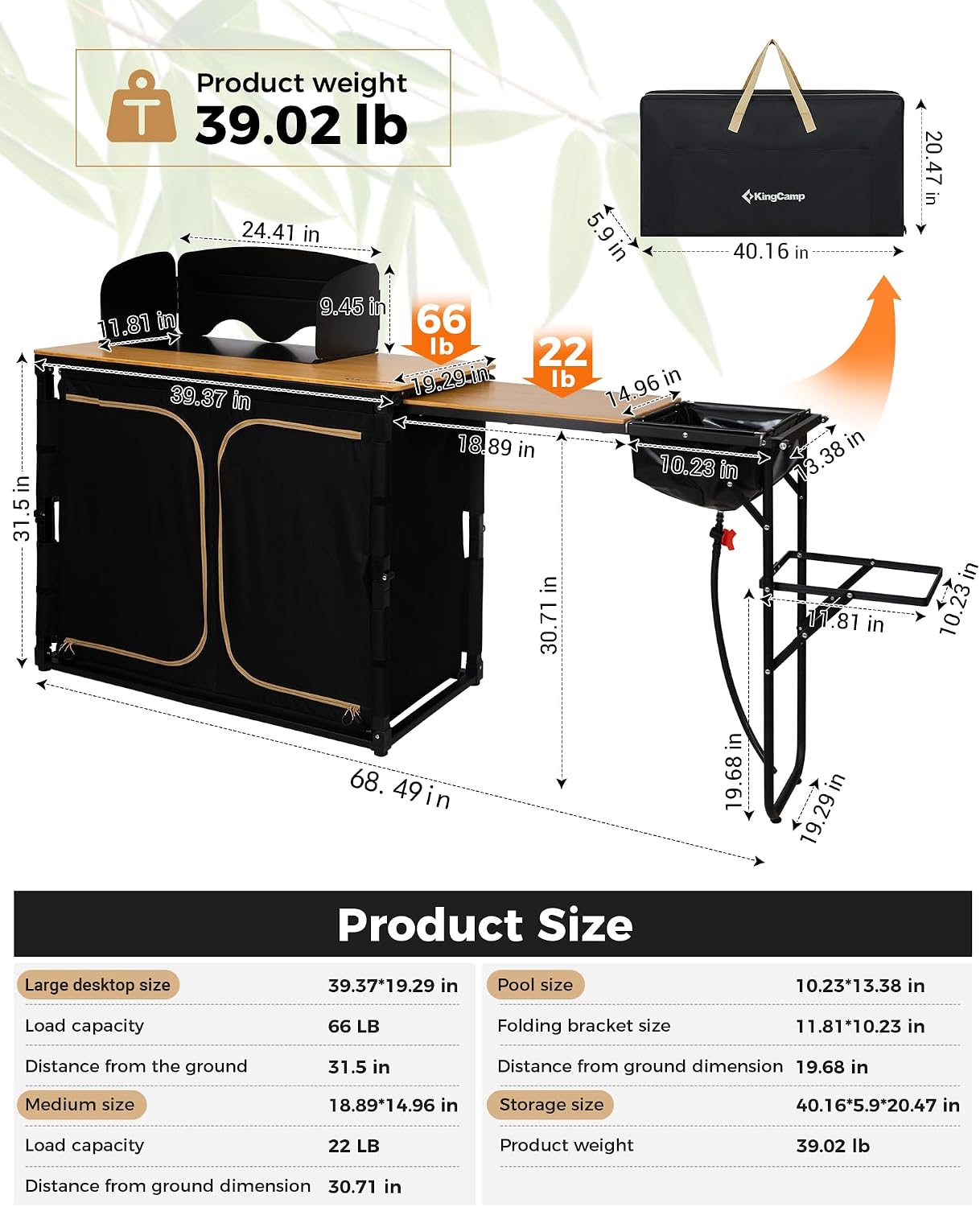 Mesa de cocina plegable de bam - Camping Cooking Table With Windshield reseña y precio