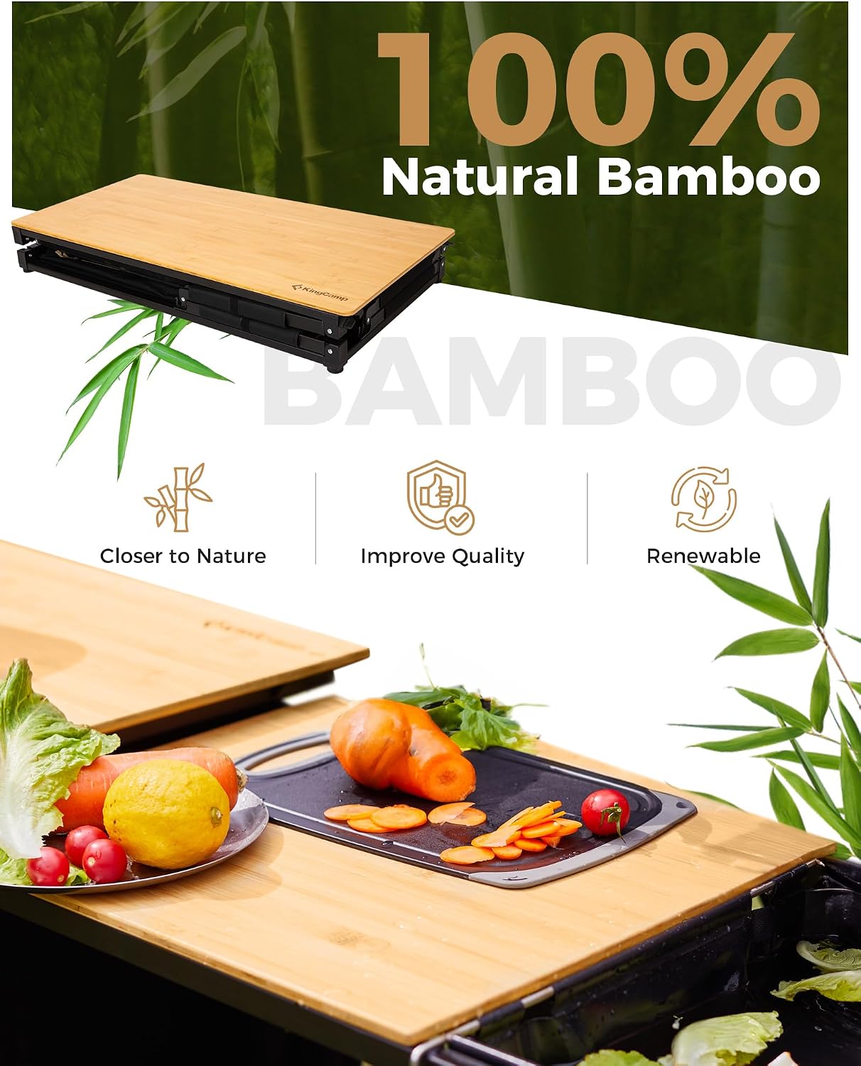 Mesa de cocina plegable de bam - Camping Cooking Table With Windshield reseña y precio