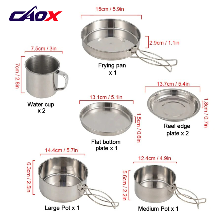 CAOX Juego de Utensilios de Co - Camping Cooking Mess Kit reseña y precio