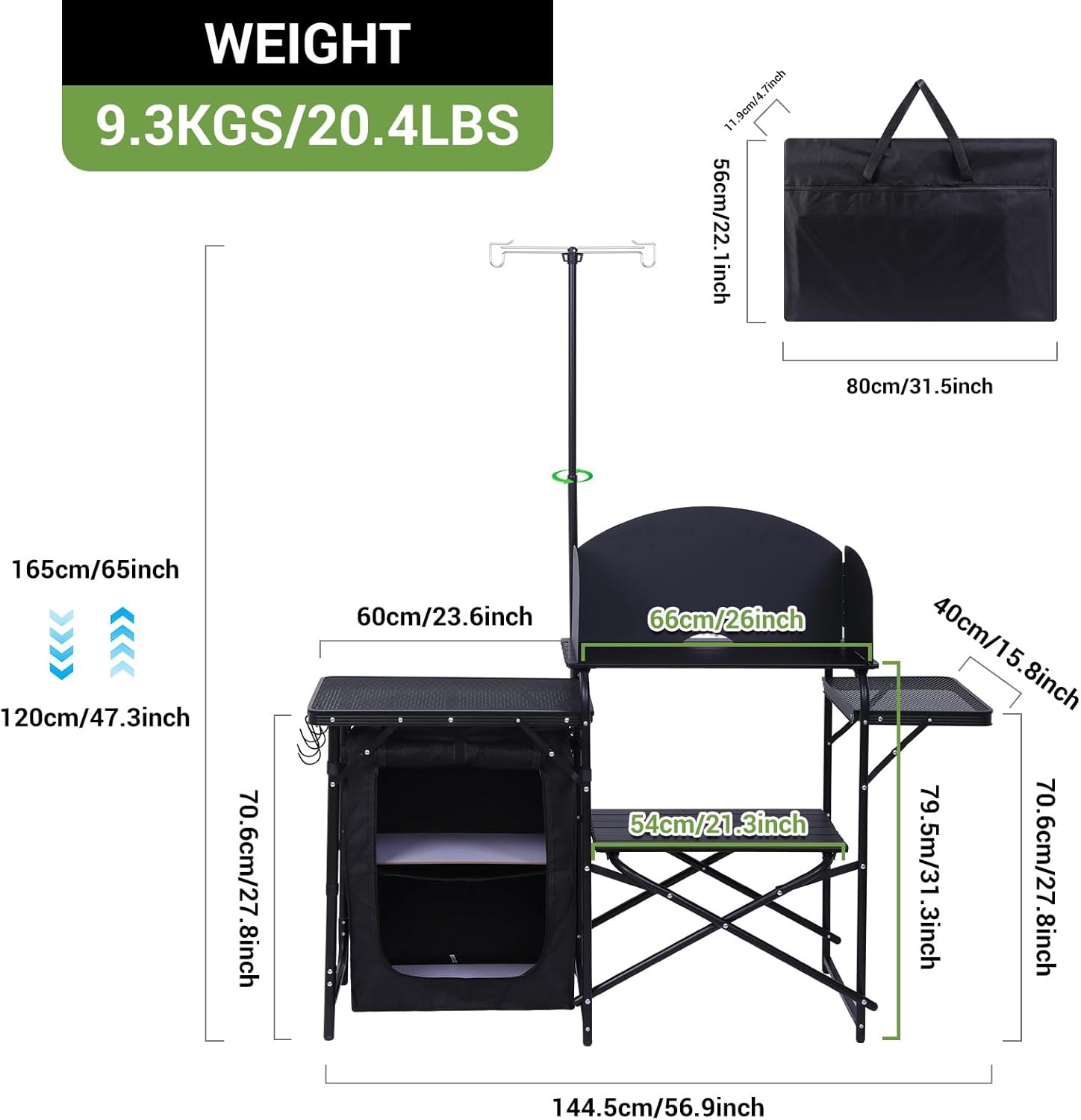 Estación de Cocina para Campin - Camping Cooking Table With Windshield reseña y precio