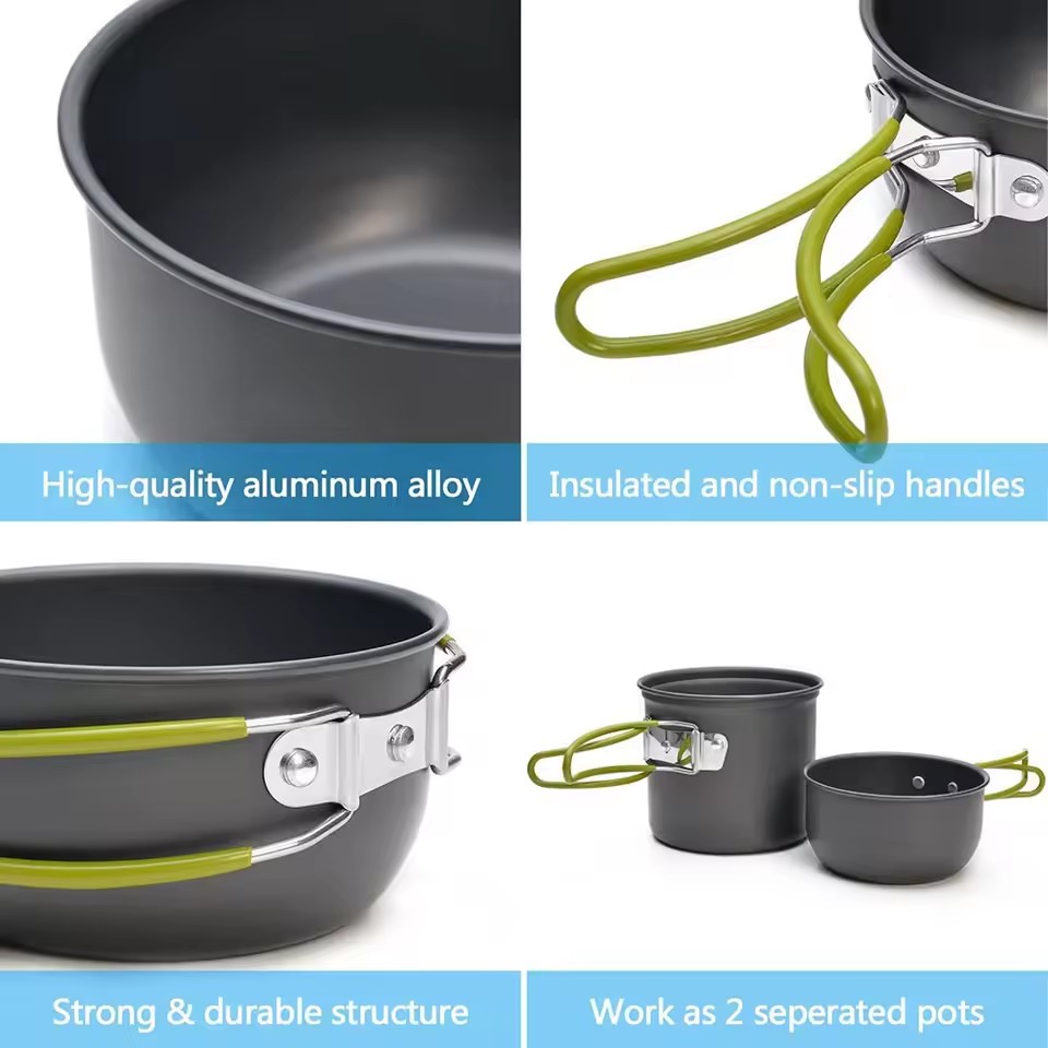 Utensilios de cocina ultralige - Camping Cooking Mess Kit reseña y precio