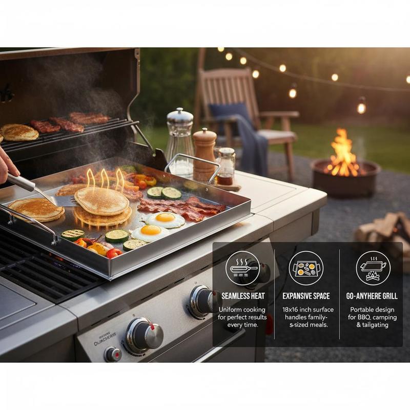 Plancha universal de superfici - Camping Cooking Handle reseña y precio