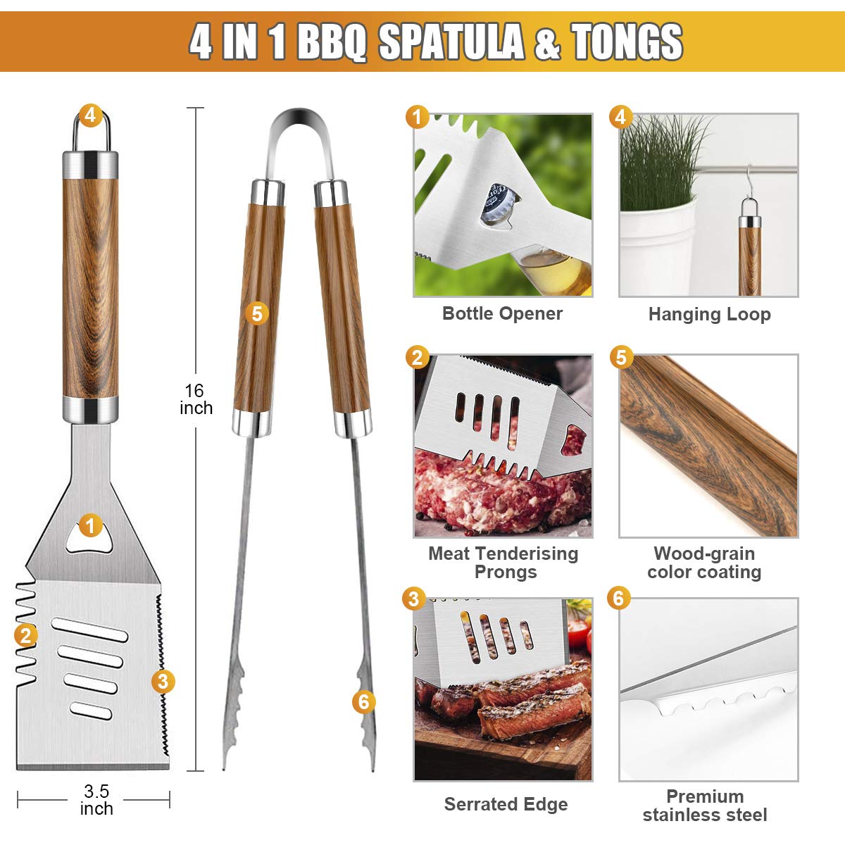 Juego de accesorios para parri - Camping Cooking Accessories Set reseña y precio