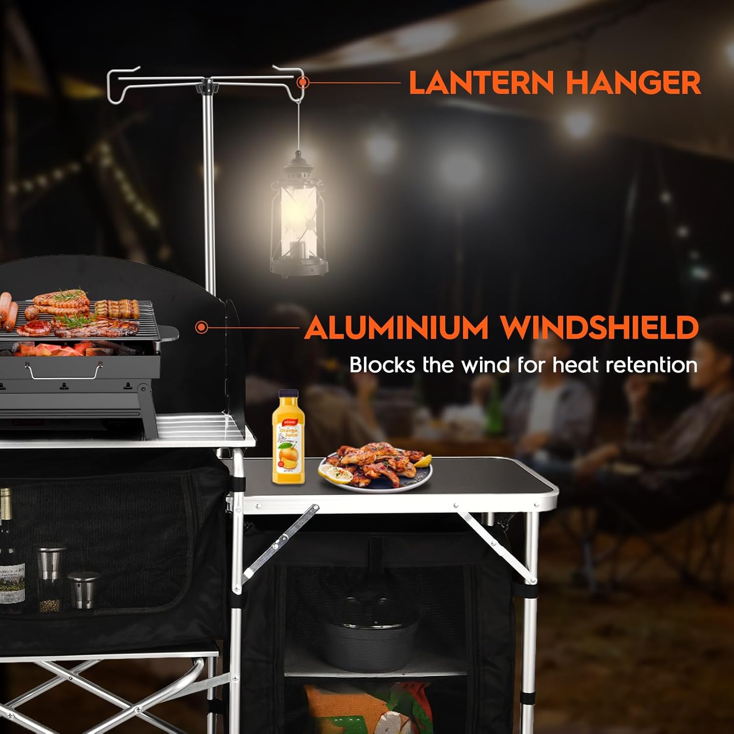 Personalizado versátil 3 gabin - Camping Cooking Table With Windshield reseña y precio