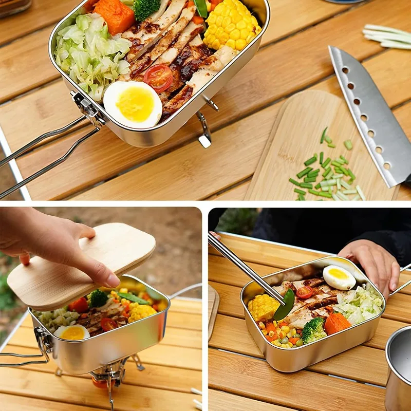 Fiambrera de acero inoxidable  - Camping Cooking Container reseña y precio