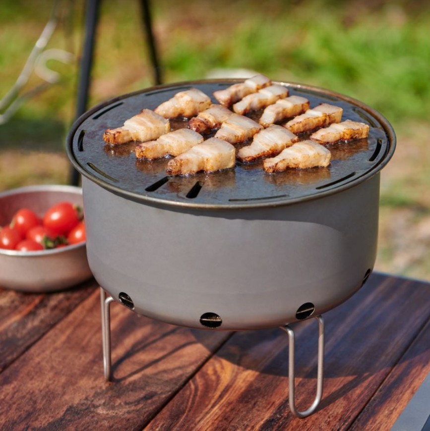 Parrilla de barbacoa coreana p - Camping Cooking Table With Windshield reseña y precio