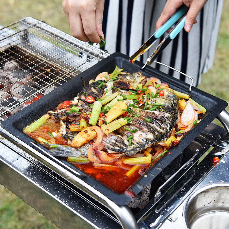 Sartén cuadrada gruesa para ex - Camping Cooking Ware reseña y precio