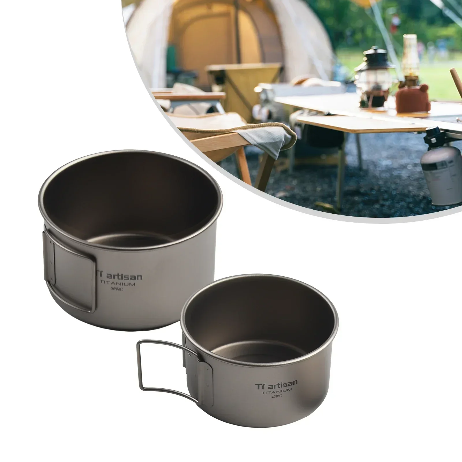 Cuenco de titanio con asa pleg - Camping Cooking Ware reseña y precio