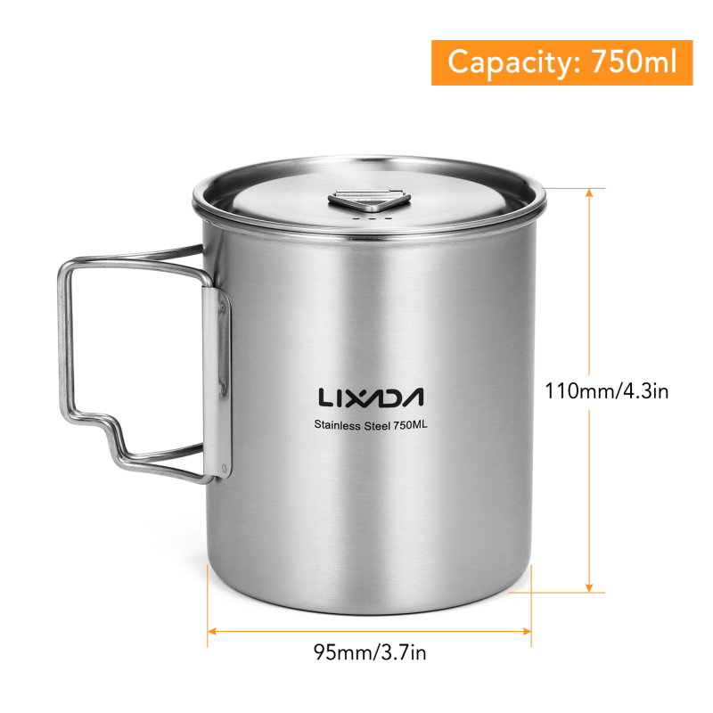 Lixada-taza de agua de acero i - Camping Cooking Handle reseña y precio