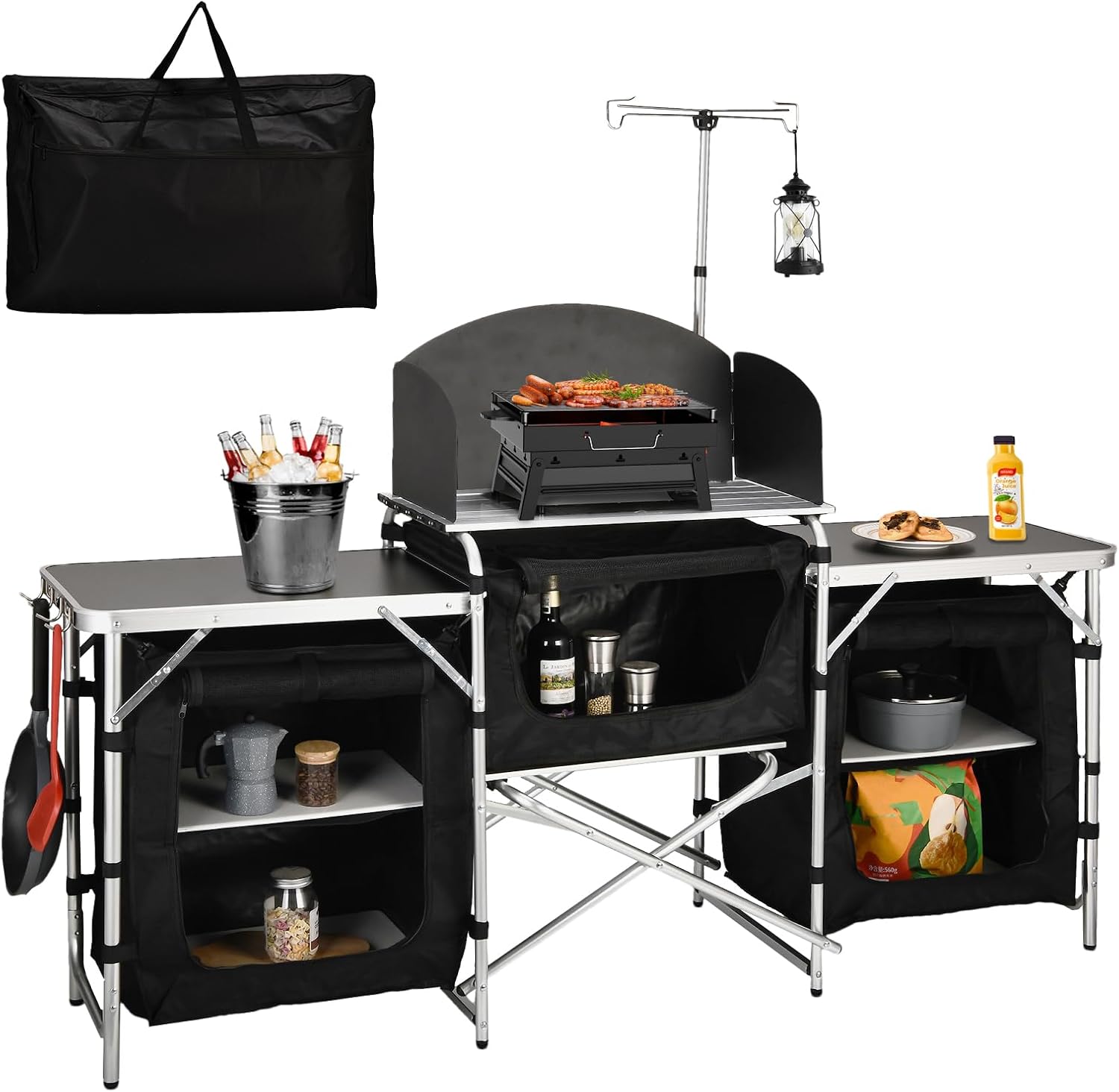 Mesa de Cocina Plegable para A - Camping Cooking Table With Windshield reseña y precio