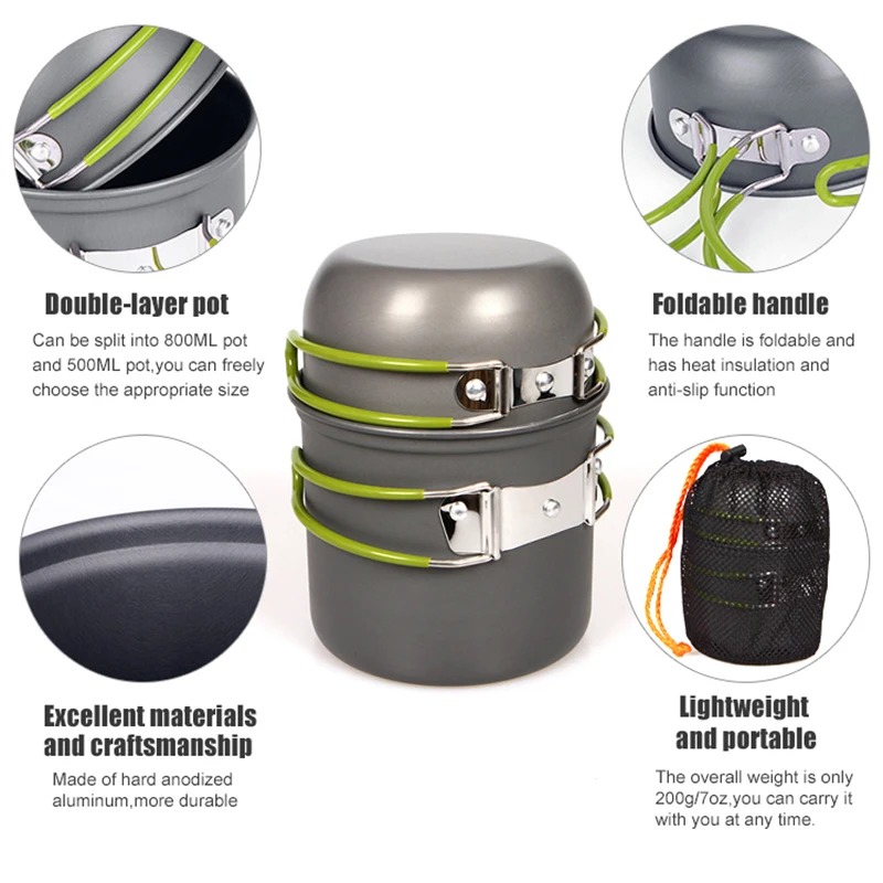 Juego de utensilios de cocina  - Camping Cooking Mess Kit reseña y precio