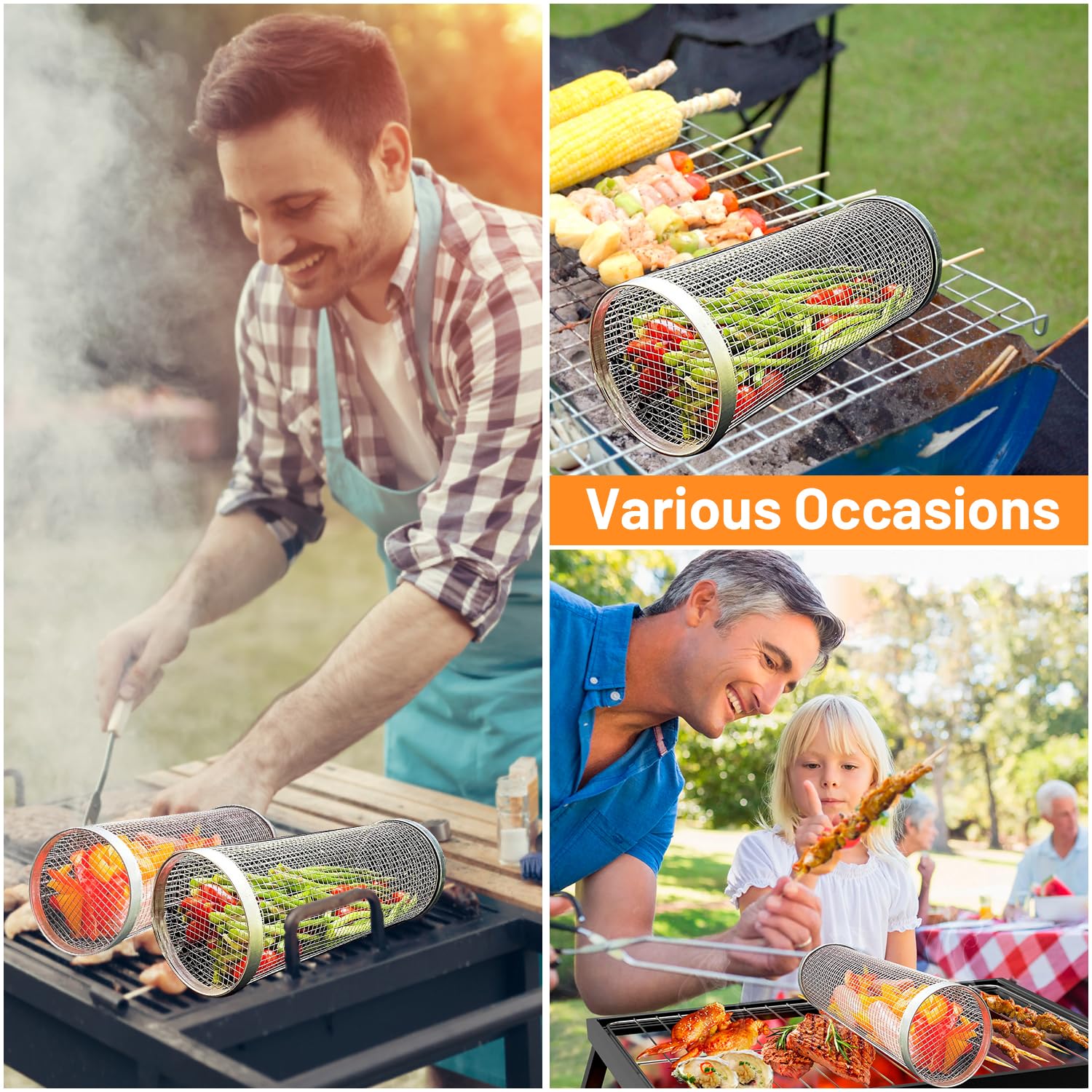 Cestas rodante para asar al ai - Camping Cooking Accessories Set reseña y precio