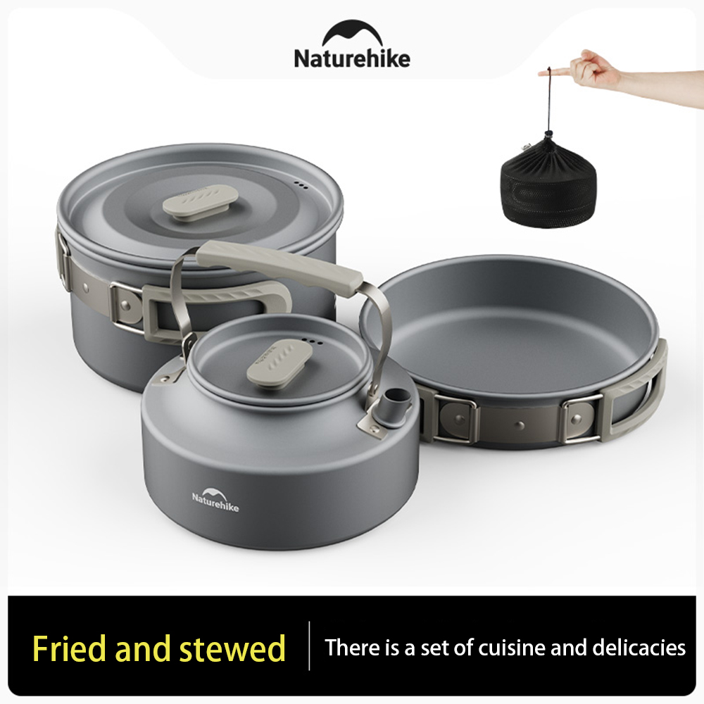 Naturehike-Juego de ollas al a - Camping Cooking Frying Pan reseña y precio