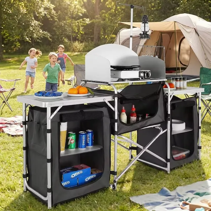 Muebles de Cocina Plegables de - Camping Cooking Table With Windshield reseña y precio