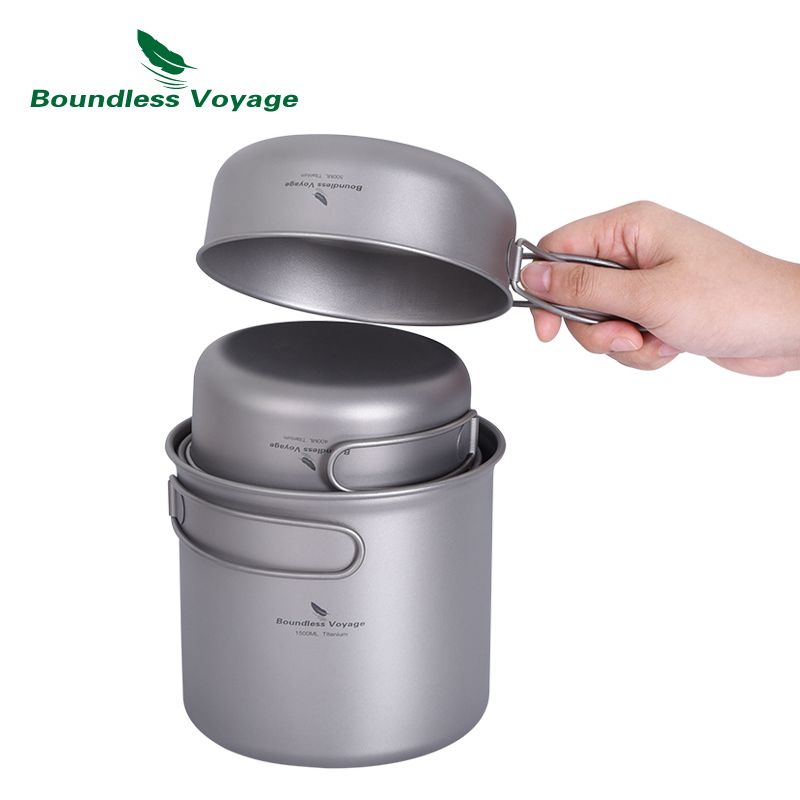 Juego de sartenes de titanio B - Camping Cooking Mess Kit reseña y precio